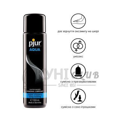 Лубрикант на водній основі pjur Aqua 100 мл, ефект оксамитової шкіри без прилипання 100226 фото