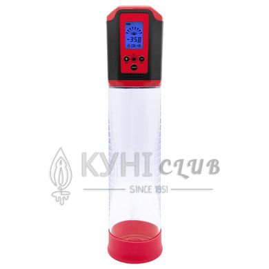 Автоматическая вакуумная помпа Men Powerup Passion Pump Red, LED-табло, перезаряжаемая, 8 режимов 104212 фото