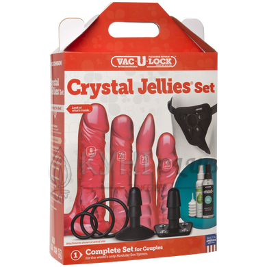 Набір для страпона Doc Johnson Vac-U-Lock Crystal Jellies Set, діаметр 3,8см, 2×4,5см, 5,1 см 108754 фото