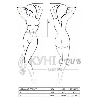 Напівпрозорий корсет Passion Exclusive MIRAJANE CORSET L/XL, black 101809 фото