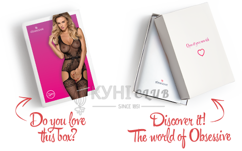 Бодистокинг Obsessive Bodystocking F217 XL/XXL, элегантный силуэтный рисунок, имитация чулок 105211 фото