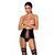 Пояс-корсет из экокожи Celine Set with Open Bra black L/XL &mdash; Passion: шнуровка, съемные пажи для чул 104371 фото
