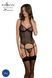 Корсет Passion LEAFA CORSET black S/M, мягкие чашки, зажимы для чулок, стринги в комплекте 108526 фото 1