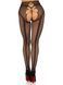 Стрип-колготки Leg Avenue Crotchless Net Tights with Heart Backseam, One Size, чорні, з доступом 110083 фото 6