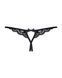 Кружевные танга с двумя отверстиями Obsessive 831-THC-1 crotchless thong L/XL, черные, бантики 105160 фото 6