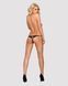 Кружевные танга с двумя отверстиями Obsessive 831-THC-1 crotchless thong L/XL, черные, бантики 105160 фото 4