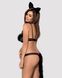 Эротический костюм гепарда Obsessive Gepardina 3 pcs costume L/XL, черный, меховая отделка, монокини 105261 фото 2