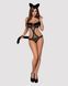 Эротический костюм гепарда Obsessive Gepardina 3 pcs costume L/XL, черный, меховая отделка, монокини 105261 фото 3