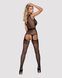 Бодистокинг Obsessive Bodystocking F217 XL/XXL, элегантный силуэтный рисунок, имитация чулок 105211 фото 4