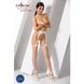 Эротические колготки-бодистокинг Passion S011 white, имитация чулок в крупную сетку и пояса 100787 фото 2