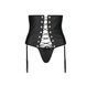 Пояс-корсет из экокожи Celine Set with Open Bra black L/XL &mdash; Passion: шнуровка, съемные пажи для чул 104371 фото 4