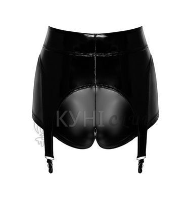 Шортики Noir Handmade F325 Glam, XXL, black, винил, высокая талия, крепления для чулок, с доступом 108383 фото