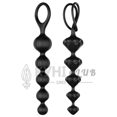 Набір анальних намистин Satisfyer Beads Black, силікон, макс. діаметр 3,3 см та 3,5 см 108821 фото