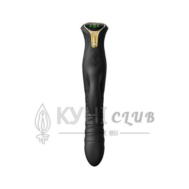 Пульсатор-кролик з вібрацією Zalo Mose Obsidian Black, нагрівання до 42°, кристал Swarovski 106199 фото