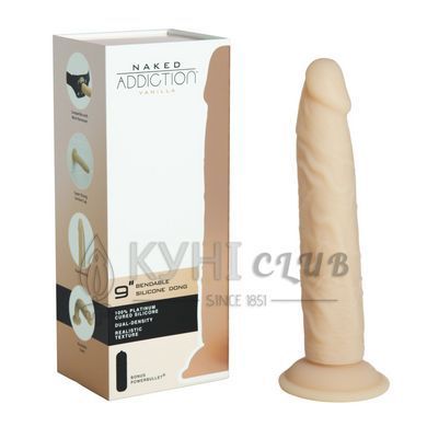 Фаллоимитатор Naked Addiction 9" Silicone Dual Density Bendable Dildo, Телесный 106804 фото