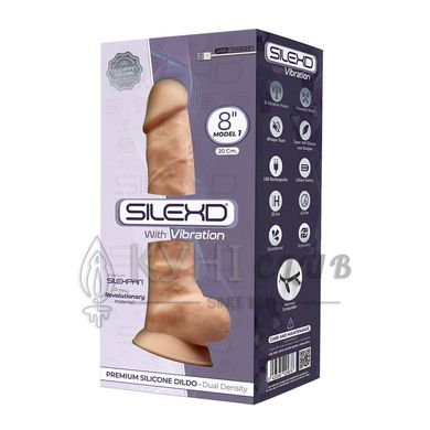 Фалоімітатор з вібрацією SilexD Vetus Vibro Flesh (MODEL 1 size 8in), двошаровий, діаметр 4,2см 106938 фото