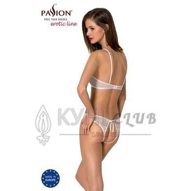 Комплект: бра, трусики с ажурным декором и открытым шагом Ursula Set white L/XL &mdash; Passion 103742 фото