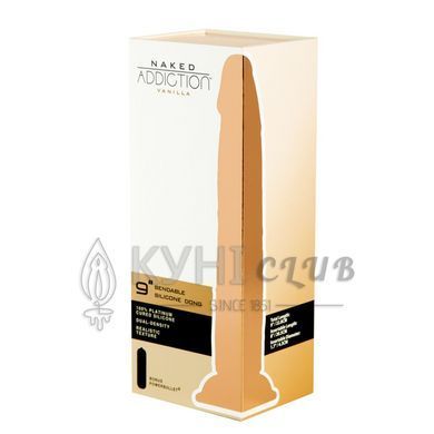 Фаллоимитатор Naked Addiction 9" Silicone Dual Density Bendable Dildo, Телесный 106804 фото