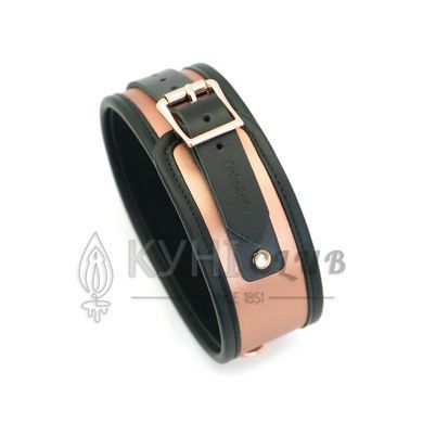 Широкий нашийник з повідцем Liebe Seele Rose Gold Memory Collar with Leash, натуральна шкіра 107497 фото