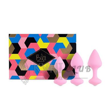 Набір силіконових анальних пробок FeelzToys - Bibi Butt Plug Set 3 pcs Pink 102457 фото