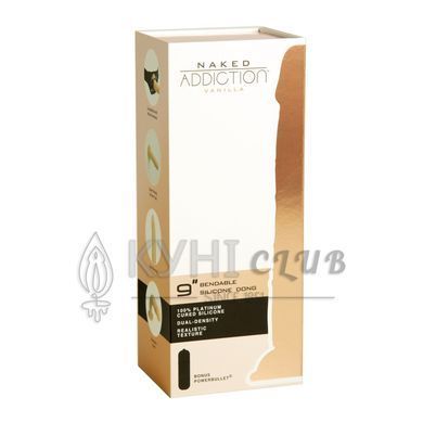 Фаллоимитатор Naked Addiction 9" Silicone Dual Density Bendable Dildo, Телесный 106804 фото