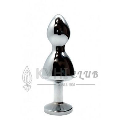 Металева анальна пробка Wooomy Lollypop Double Ball Metal Plug Blue M діаметр 3,1 см, довжина 9,4 см 105406 фото