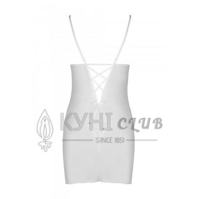 Сорочка з вирізами на грудях, стрінги Passion LOVELIA CHEMISE L/XL, white 102622 фото