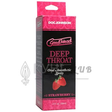 Спрей для мінету Doc Johnson GoodHead DeepThroat Spray - Sweet Strawberry 59 мл для глибокого мінету 100644 фото