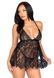 Сорочка бебі-дол Leg Avenue Floral lace babydoll & string Black S, стрінги 107189 фото 5