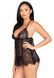 Сорочка бебі-дол Leg Avenue Floral lace babydoll & string Black S, стрінги 107189 фото 6