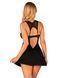 Сорочка бебі-дол з мереживом на грудях Obsessive Donna Dream babydoll XL/2XL Black, стрінги 106634 фото 2