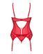 Комплект корсет та стрінги Obsessive Ingridia corset & thong M/L, червоний 107050 фото 4
