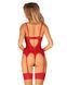 Комплект корсет та стрінги Obsessive Ingridia corset & thong M/L, червоний 107050 фото 2