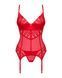 Комплект корсет та стрінги Obsessive Ingridia corset & thong M/L, червоний 107050 фото 3