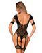 Нейлоновий бодістокінг з імітацією гартер Obsessive Bodystocking G334 S/M/L, black, з доступом 105677 фото 2