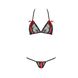 Комплект білизни Passion MELISSA BIKINI L/XL, black, ліф зі шнурівкою і трусики стрінги 101614 фото 7