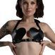 Ліф Серце з натуральної шкіри Feral Feelings - Hearts Bra Black 107431 фото 2