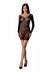 Полупрозрачное мини-платье Passion BS101 One Size, black, рукава-митенки 106961 фото