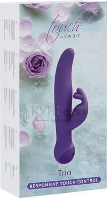 Вібратор-кролик Touch by SWAN - Trio Purple, сенсорне керування, ротація, діаметр 3,8 см 105773 фото