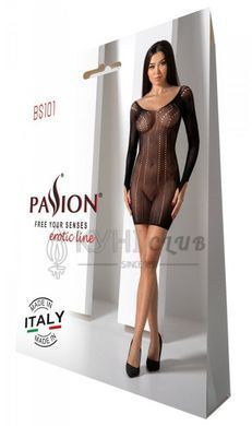 Напівпрозора мінісукня Passion BS101 One Size, black, рукави-мітенки 106961 фото