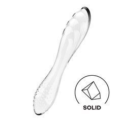 Двосторонній скляний дилдо Satisfyer Dazzling Crystal 1 Transparent, дуже міцний, без стопера 106621 фото