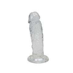Прозорий фалоімітатор Alive Jelly Dildo Majestic, ТПЕ, присоска, діаметр 3.7см, довжина 14.7см 103297 фото