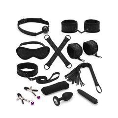Набір Liebe Seele Black Lace and Neoprene 11pcs Bondage Kit, анальна пробка з кристалом, віброкуля 107512 фото
