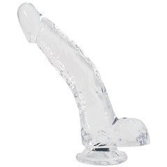 Прозорий фалоімітатор Alive Jelly Dildo Stallion, ТПЕ, присоска, діаметр 3,5см, довжина 22см 102858 фото