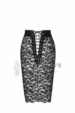 Спідниця Noir Handmade F302 Ambivalence, M, black, мереживо, довжина за коліна, шнурівка ззаду 108248 фото