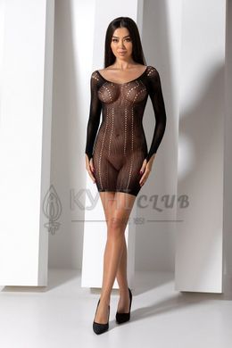 Напівпрозора мінісукня Passion BS101 One Size, black, рукави-мітенки 106961 фото