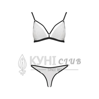 Комплект білизни Passion ORIHIME SET L/XL, white, стрепи, ліф і трусики 109156 фото