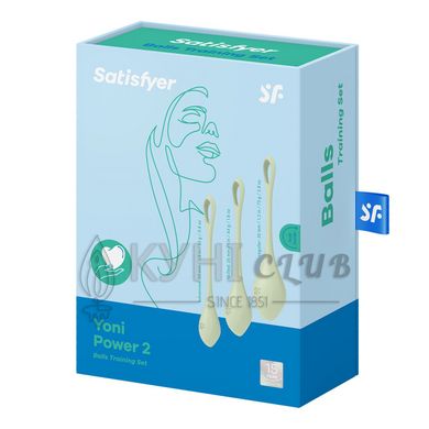 Набор йони бусин Satisfyer Yoni Power 2 Light Green, диаметр 2-2,5-3см, вес 22-44-73гр 103448 фото