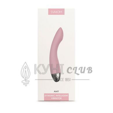 Вібратор для точки G з інтелектуальним режимом Svakom Amy Pale Pink 102678 фото