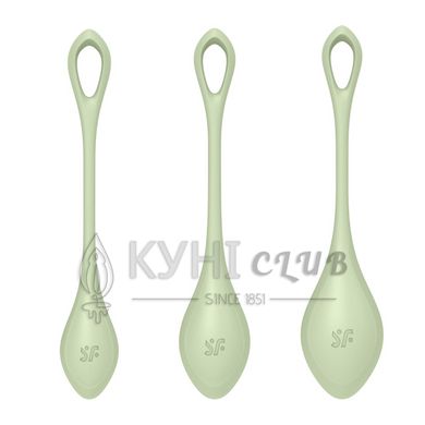 Набор йони бусин Satisfyer Yoni Power 2 Light Green, диаметр 2-2,5-3см, вес 22-44-73гр 103448 фото